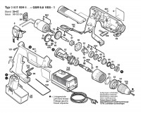 Bosch 0 601 934 667 Gsr 9,6 Ves-1 Cordless Screwdriver 9.6 V / Eu Spare Parts